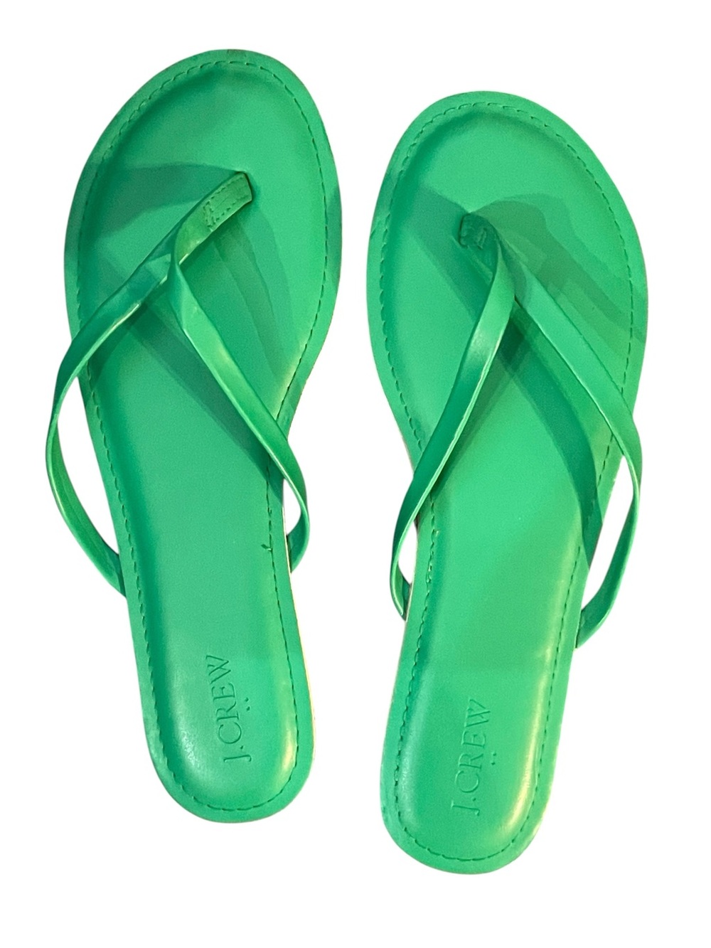 J.Crew Factory Kelly Green Leather Thong Sandals Women’s Size 10 NWOT - Picture 3 of 4